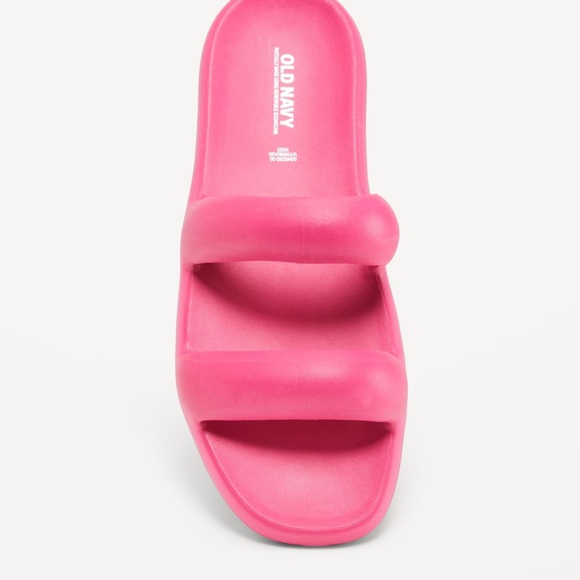 NWT OLD NAVY Double-Strap Puff Slide Sandals Color: Polarized Pink SIZE 7 - Picture 2 of 4
